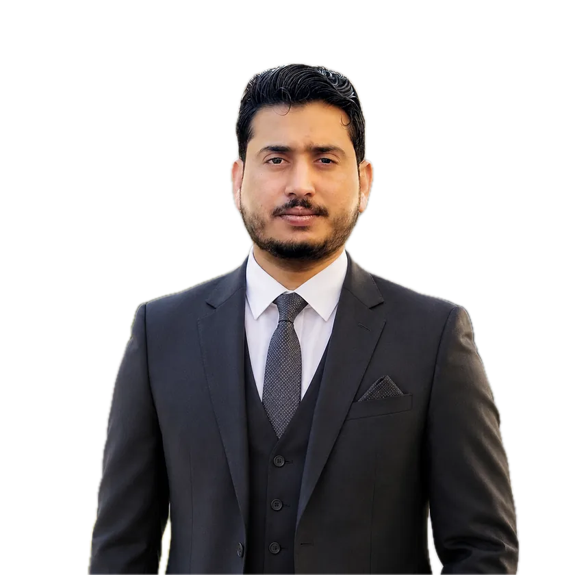 Ahmad Hussain, Senior Mobile Engineer, in a dark suit